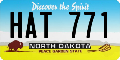 ND license plate HAT771