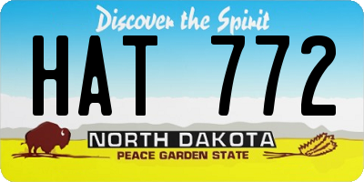 ND license plate HAT772