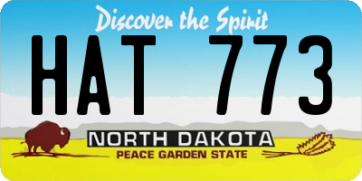 ND license plate HAT773