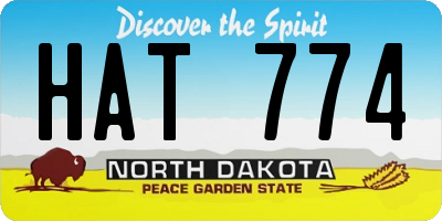 ND license plate HAT774