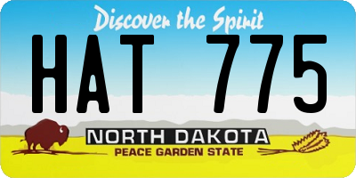 ND license plate HAT775