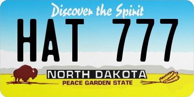 ND license plate HAT777