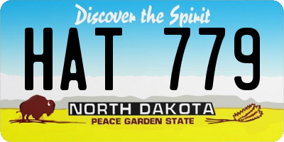 ND license plate HAT779