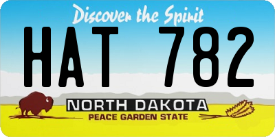 ND license plate HAT782