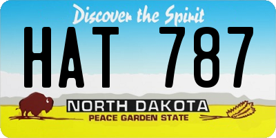 ND license plate HAT787