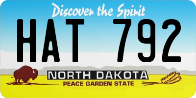 ND license plate HAT792