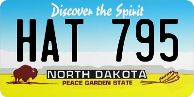 ND license plate HAT795