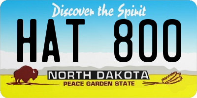 ND license plate HAT800