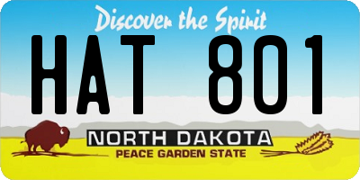 ND license plate HAT801