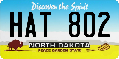 ND license plate HAT802