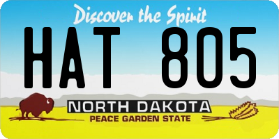 ND license plate HAT805