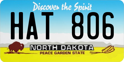 ND license plate HAT806