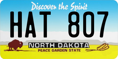 ND license plate HAT807