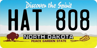 ND license plate HAT808