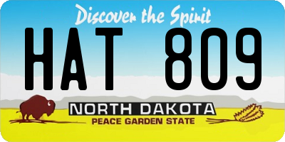 ND license plate HAT809