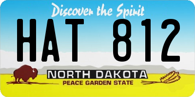 ND license plate HAT812