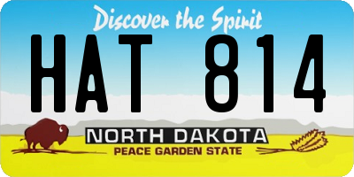 ND license plate HAT814