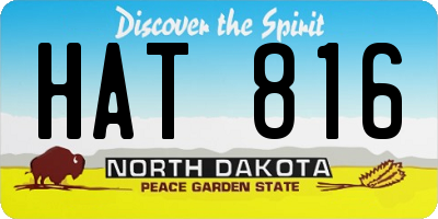 ND license plate HAT816