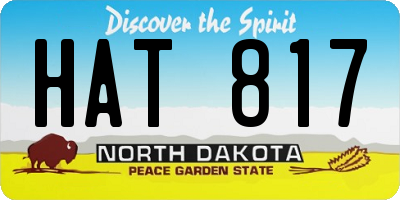 ND license plate HAT817
