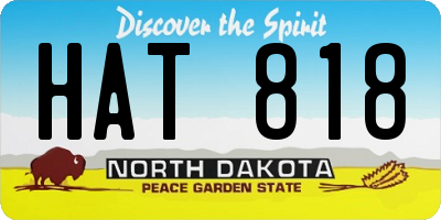 ND license plate HAT818