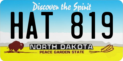 ND license plate HAT819