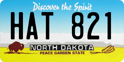 ND license plate HAT821