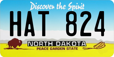ND license plate HAT824