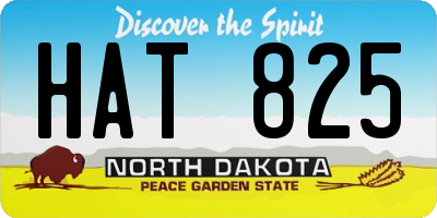 ND license plate HAT825