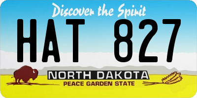 ND license plate HAT827