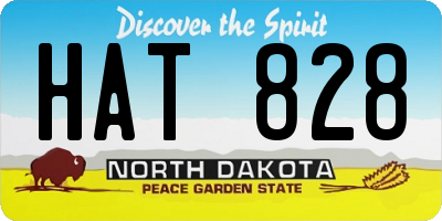 ND license plate HAT828