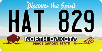 ND license plate HAT829