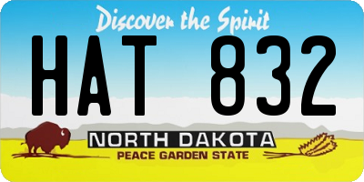 ND license plate HAT832