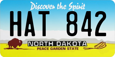 ND license plate HAT842