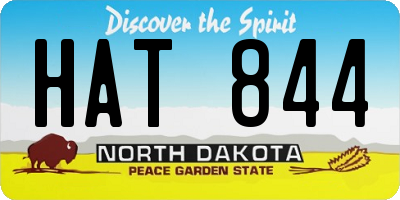 ND license plate HAT844