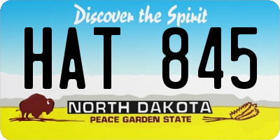 ND license plate HAT845