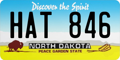 ND license plate HAT846