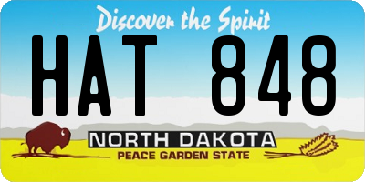 ND license plate HAT848