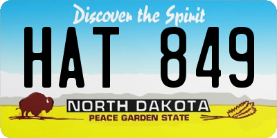 ND license plate HAT849