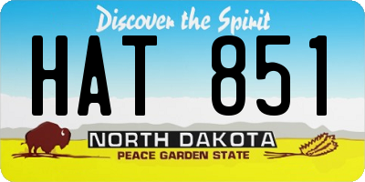 ND license plate HAT851