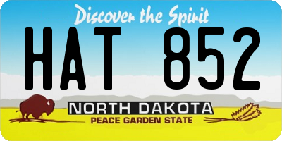 ND license plate HAT852