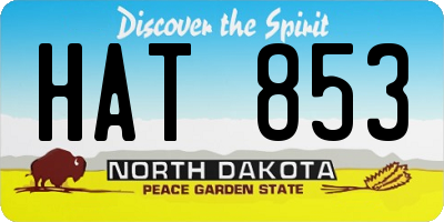 ND license plate HAT853