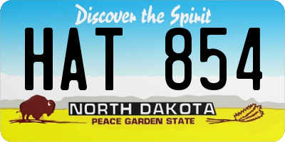 ND license plate HAT854