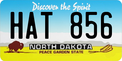 ND license plate HAT856