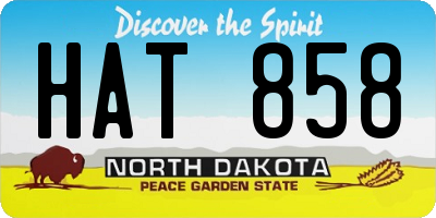 ND license plate HAT858