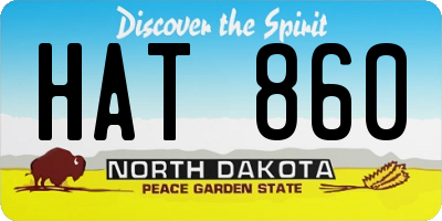 ND license plate HAT860
