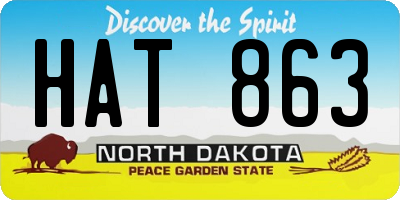 ND license plate HAT863