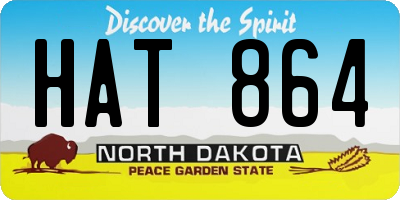 ND license plate HAT864