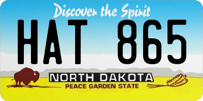 ND license plate HAT865