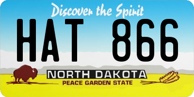 ND license plate HAT866