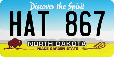 ND license plate HAT867
